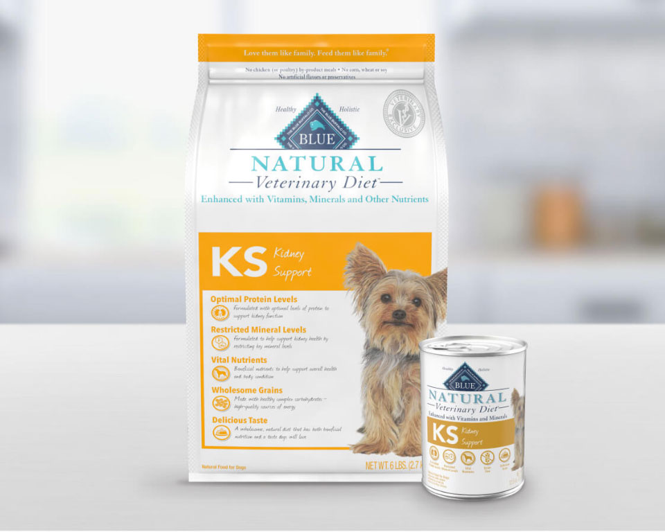 BLUE Natural Veterinary Diet™ Kidney Support Wet and Dry Dog Food